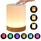 Colorful Creative Wood Grain Charging Night Light Touch Atmosphere Light – Durable Build, Easy to Use Default Title