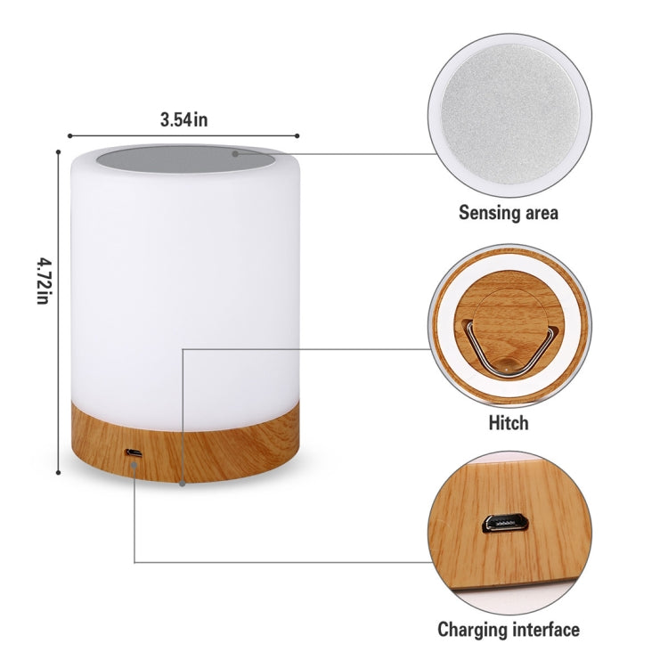 Colorful Creative Wood Grain Charging Night Light Touch Atmosphere Light – Durable Build, Easy to Use