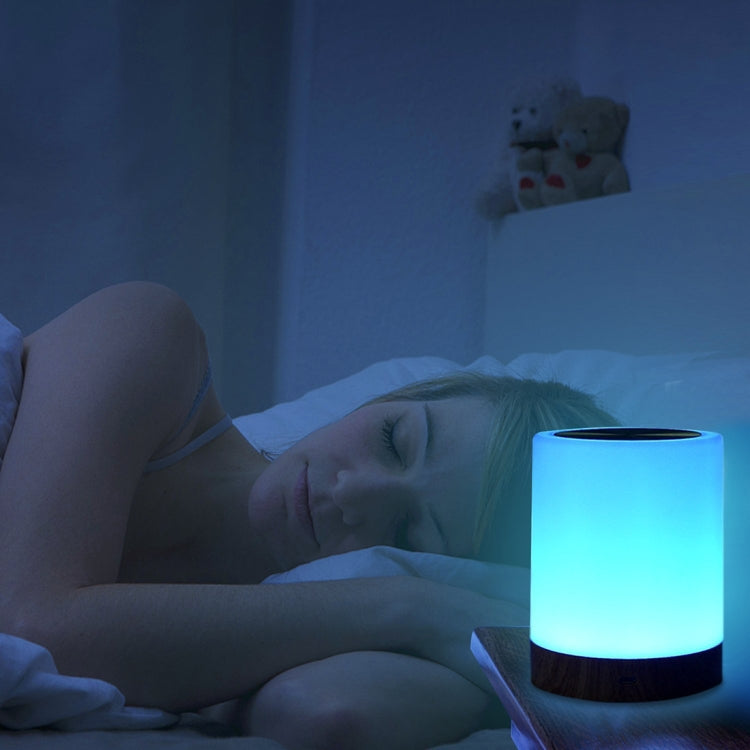 Colorful Creative Wood Grain Charging Night Light Touch Atmosphere Light – Durable Build, Easy to Use