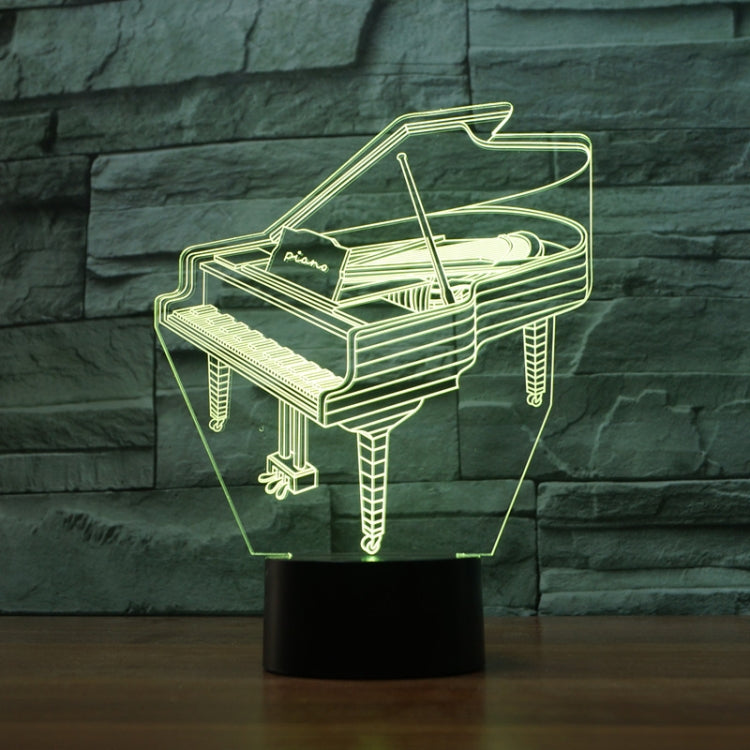 Piano Shape 3D Colorful LED Vision Light Table Lamp, USB & Battery Version, USB & Battery Version USB & Battery Version