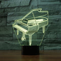 Piano Shape 3D Colorful LED Vision Light Table Lamp, USB & Battery Version, USB & Battery Version USB & Battery Version