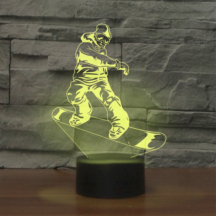 Skate Boy Shape 3D Colorful LED Vision Light Table Lamp, Charging Touch Version, Charging Touch Version Charging Touch Version