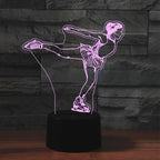 Ice Skating Black Base Creative 3D LED Decorative Night Light, Powered by USB and Battery, Powered by USB and Battery – Durable Build, Easy to Use Powered by USB and Battery