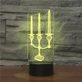 Candlestick Black Base Creative 3D LED Decorative Night Light, Powered by USB and Battery, Powered by USB and Battery Powered by USB and Battery