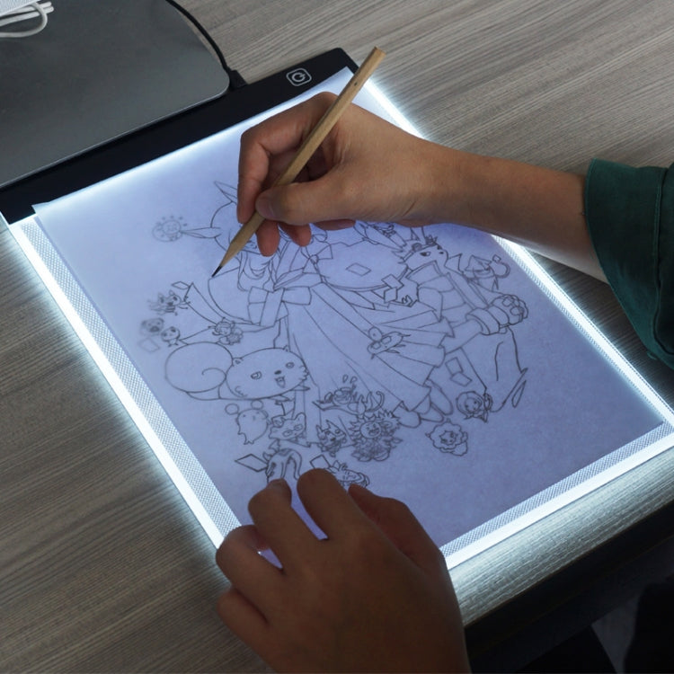 Ultra-thin A4 Size Portable USB LED Artcraft Tracing Light Box Copy Board for Artists Drawing Sketching Animation and X-ray Viewing, No Brightness Control No Brightness Control