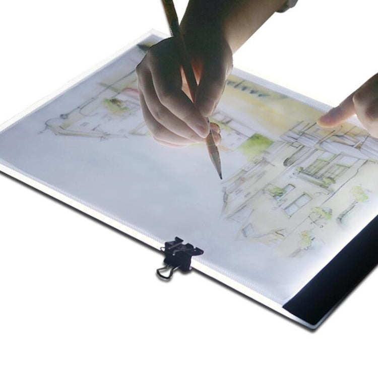 Ultra-thin A4 Size Portable USB LED Artcraft Tracing Light Box Copy Board Brightness Control for Artists Drawing Sketching Animation and X-ray Viewing, Brightness Control No Charger Brightness Control No Charger