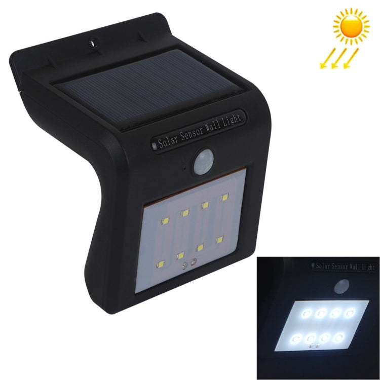 8 LEDs Solar Motion Sensor Wall Light with Solar Panel, 8 LEDs White Light 8 LEDs White Light