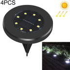 4 PCS 8 LEDs IP65 Waterproof Solar Powered Buried Lamp Garden Villa Garden Lawn Decorative Spotlight White Light