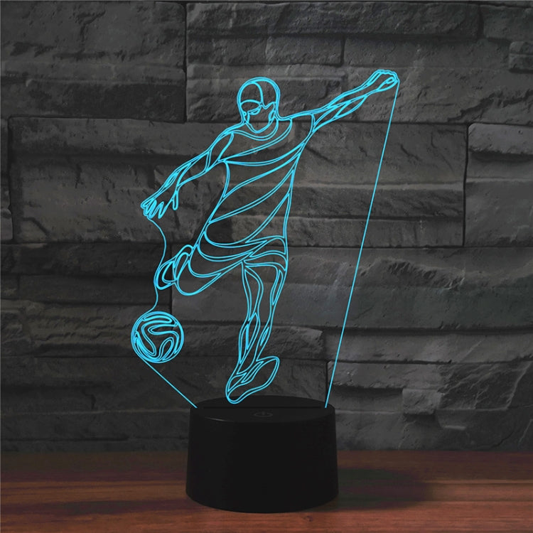 Playing Football Shape 3D Colorful LED Vision Light Table Lamp, USB & Battery Version, USB & Battery Version – Durable Build, Easy to Use USB & Battery Version