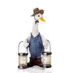 Solar Duck Garden Ornament with LED Lantern