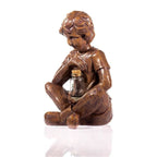 Solar Boy with LED Firefly Jar Garden Ornament