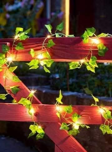 LED Solar String Ivy Flower Lights 30 LEDs Outdoor Garden 4.9m