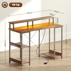 Computer Desk Reversible Home Office Desk with Storage Rustic Brown