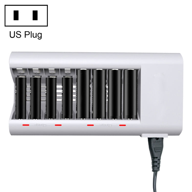 100-240V 8 Slot Battery Charger for AA & AAA Battery, US Plug Default Title
