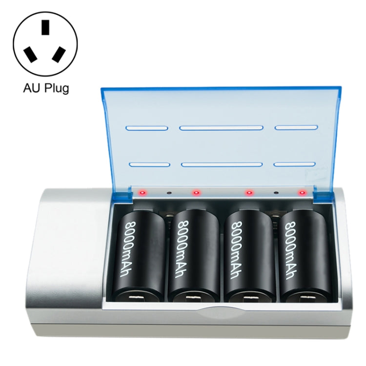 AC 100-240V 4 Slot Battery Charger for AA & AAA & C / D Size Battery, AU Plug Default Title
