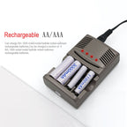 AC 100-240V 4 Slot Battery Charger for AA & AAA & 9V Ni-MH Battery, UK Plug