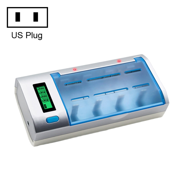 AC 100-240V 4 Slot Battery Charger for AA & AAA & C / D Size Battery, with LCD Display, US Plug Default Title