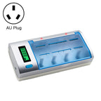 AC 100-240V 4 Slot Battery Charger for AA & AAA & C / D Size Battery, with LCD Display, AU Plug – Flip, TPU Default Title
