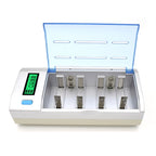 AC 100-240V 4 Slot Battery Charger for AA & AAA & C / D Size Battery, with LCD Display, US Plug