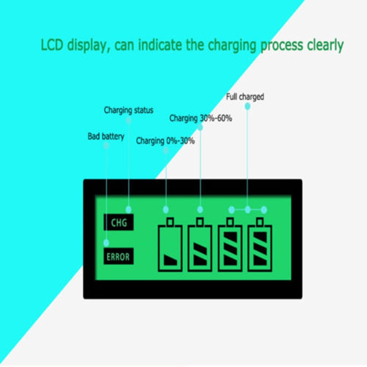 AC 100-240V 4 Slot Battery Charger for AA & AAA Battery, with LCD Display, AU Plug