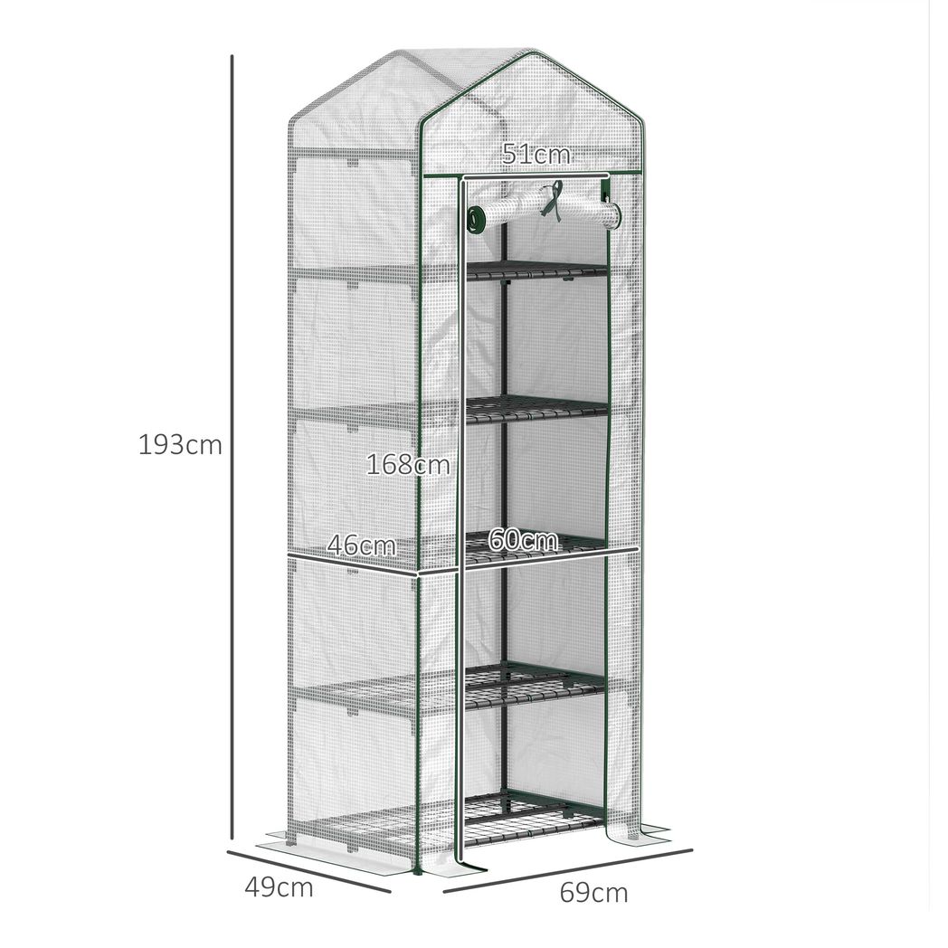5 Tier Mini Greenhouse Grow House w/ Roll Up Door