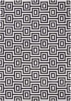 Wool Labyrinth Rug White and Black