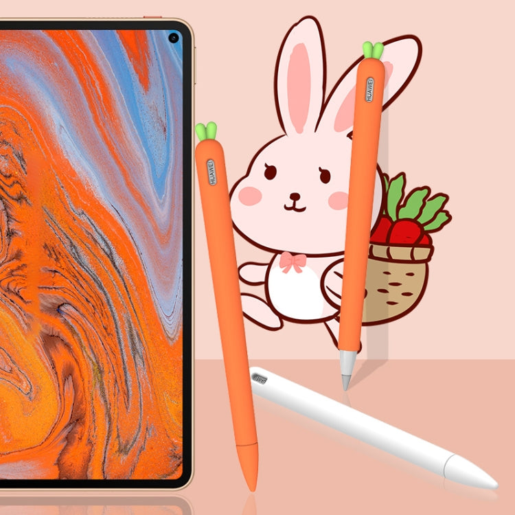 Cute Carrot Liquid Silicone Protective Cover with Pen Cap & Nib Cover for Huawei M-Pencil – Magnetic