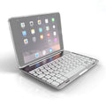 F8SM+ Laptop Version Colorful Backlit Aluminum Alloy Bluetooth Keyboard Tablet Case For iPad mini 4 / mini 5 Silver