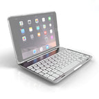 F8SM+ Laptop Version Colorful Backlit Aluminum Alloy Bluetooth Keyboard Tablet Case For iPad mini 4 / mini 5 Silver