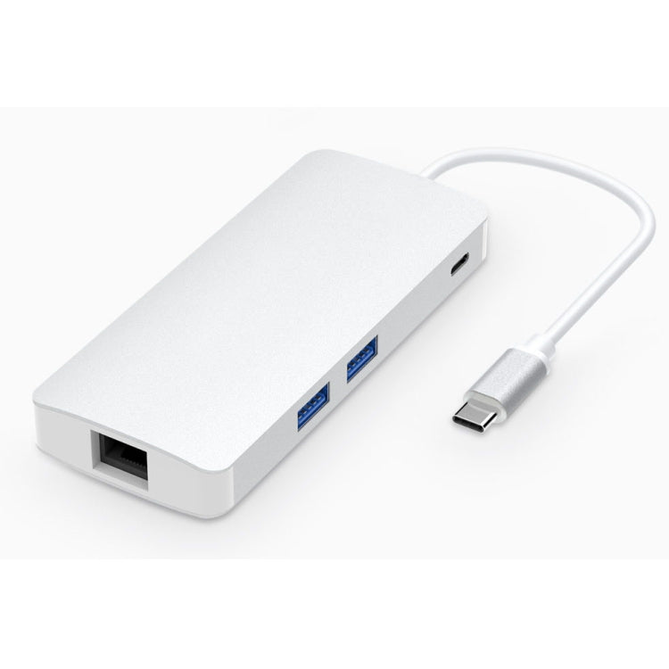8 in 1 Hub Type-C HUB+ USB-C / Type-C to USB-C / Type-C & HDMI & SD & TF & 2 USB & VGA & Rj45 Adapter – Durable Build, Easy to Use