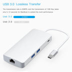8 in 1 Hub Type-C HUB+ USB-C / Type-C to USB-C / Type-C & HDMI & SD & TF & 2 USB & VGA & Rj45 Adapter – Durable Build, Easy to Use