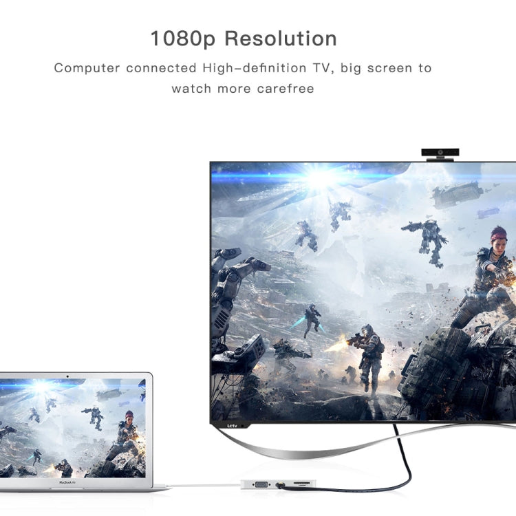 8 in 1 Hub Type-C HUB+ USB-C / Type-C to USB-C / Type-C & HDMI & SD & TF & 2 USB & VGA & Rj45 Adapter – Durable Build, Easy to Use