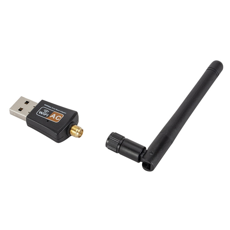 600Mbps 2.4GHz + 5Hz AC Dual Band USB WIFI Adapter with Antenna – Durable Build, Easy to Use