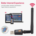 600Mbps 2.4GHz + 5Hz AC Dual Band USB WIFI Adapter with Antenna – Durable Build, Easy to Use