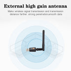 600Mbps 2.4GHz + 5Hz AC Dual Band USB WIFI Adapter with Antenna – Durable Build, Easy to Use