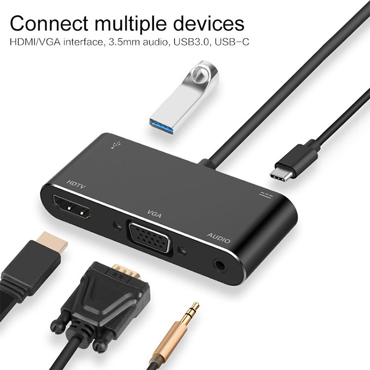 USB-C / Type-C to HDMI /VGA /USB 3.0 /PD Converter – Aluminum Alloy, TPU, 4K