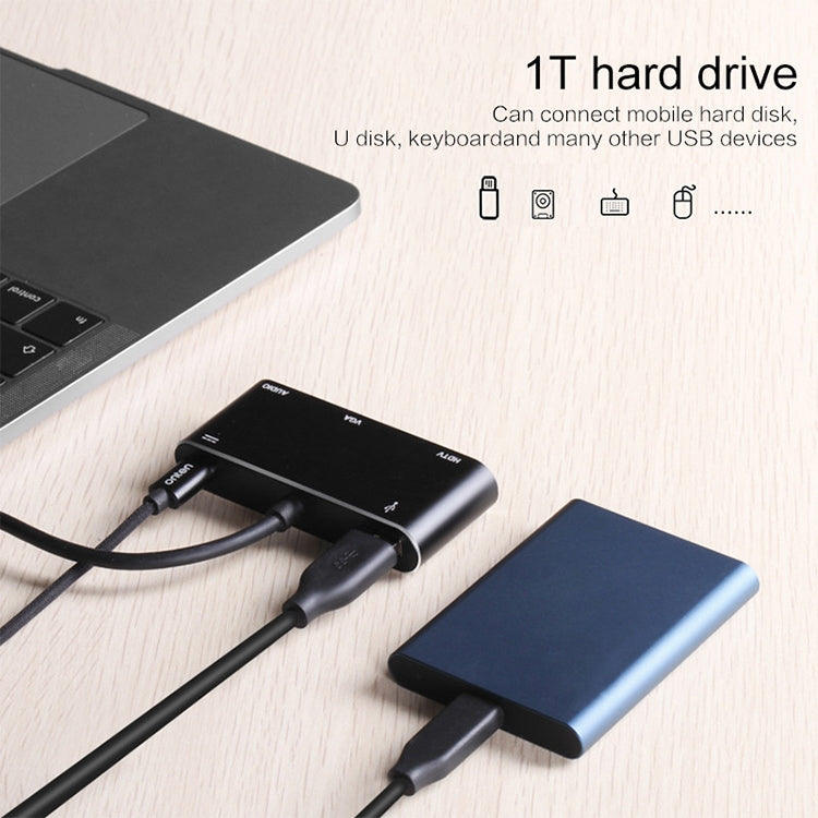 USB-C / Type-C to HDMI /VGA /USB 3.0 /PD Converter – Aluminum Alloy, TPU, 4K