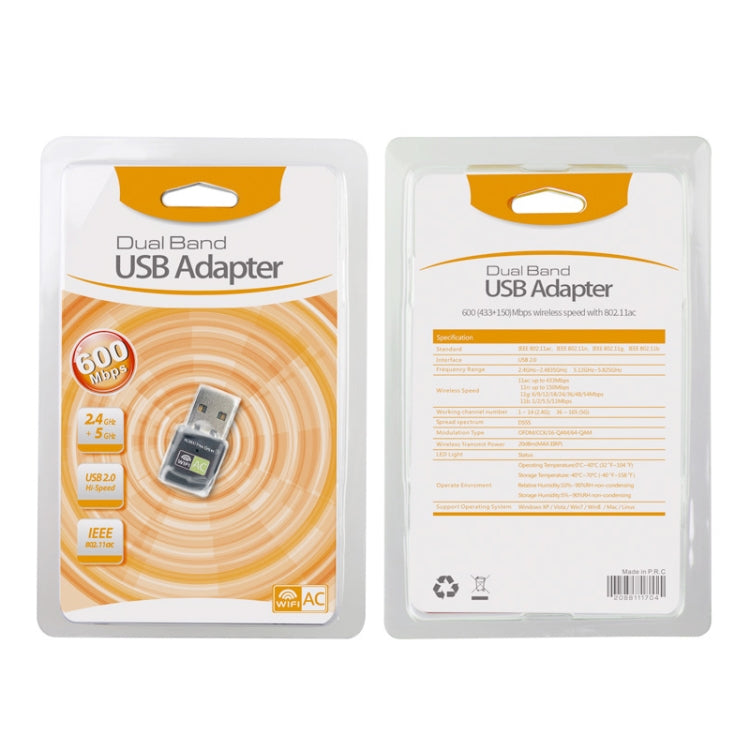 600Mbps AC Dual Band USB WIFI Adapter – Durable Build, Easy to Use