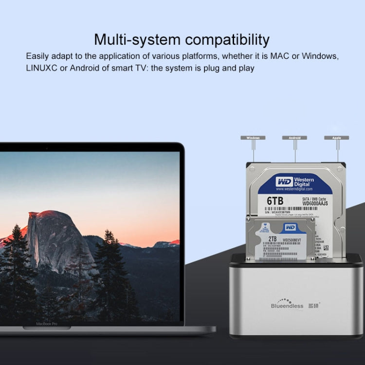 Blueendless 2.5 / 3.5 inch SATA USB 3.0 2 Bay Offline Copy Hard Drive Dock – Durable Build, Easy to Use