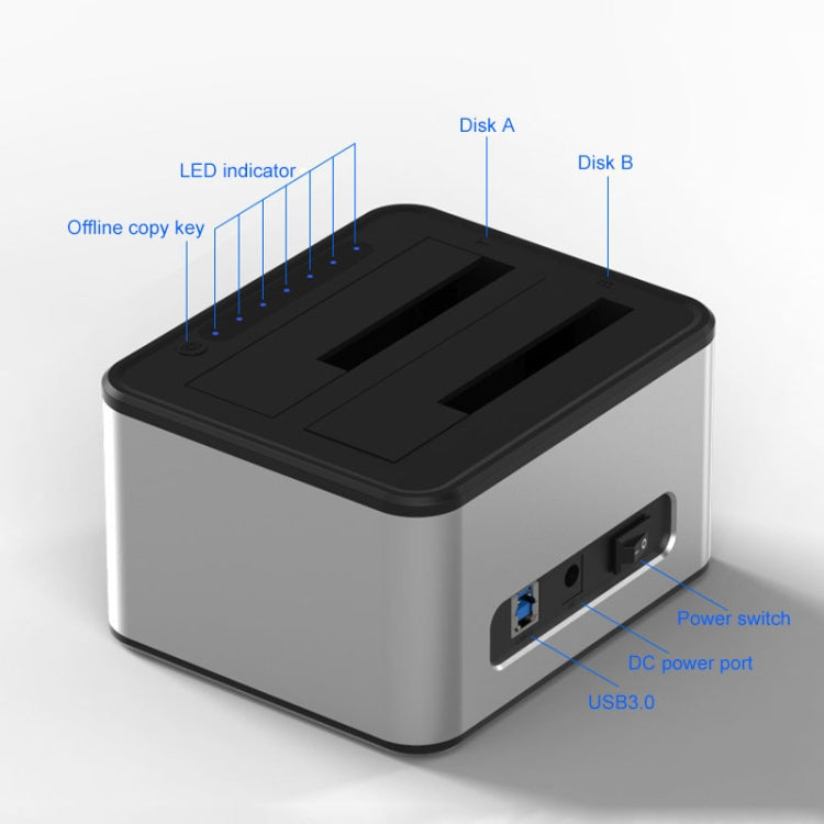 Blueendless 2.5 / 3.5 inch SATA USB 3.0 2 Bay Offline Copy Hard Drive Dock – Durable Build, Easy to Use