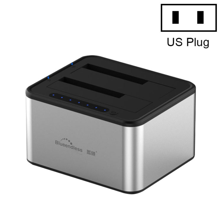 Blueendless 2.5 / 3.5 inch SATA USB 3.0 2 Bay Offline Copy Hard Drive Dock – Durable Build, Easy to Use US Plug