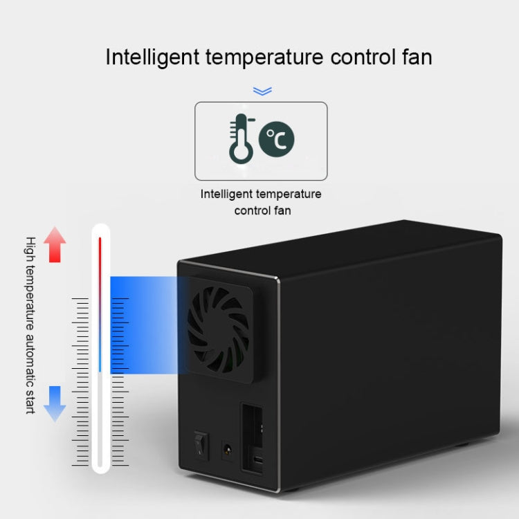 Blueendless USB-B Interface 3.5 inch 2 Bay RAID Combination Array HDD External Enclosure, USB-B – Wear-resistant, Aluminum Alloy