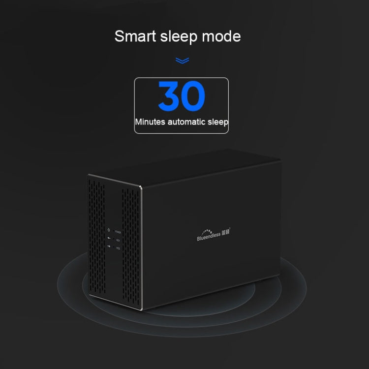 Blueendless USB-B Interface 3.5 inch 2 Bay RAID Combination Array HDD External Enclosure, USB-B – Wear-resistant, Aluminum Alloy