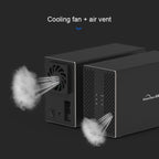 Blueendless USB-B Interface 3.5 inch 2 Bay RAID Combination Array HDD External Enclosure, USB-B – Wear-resistant, Aluminum Alloy