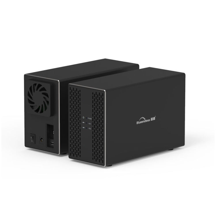 Blueendless Type-C / USB-C Interface 3.5 inch 2 Bay RAID Combination Array HDD External Enclosure, Type-C – Wear-resistant, Aluminum Alloy