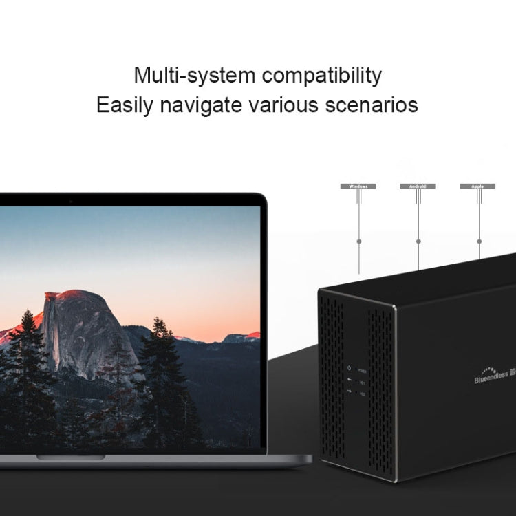 Blueendless Type-C / USB-C Interface 3.5 inch 2 Bay RAID Combination Array HDD External Enclosure, Type-C – Wear-resistant, Aluminum Alloy
