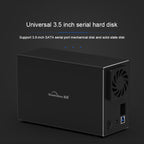 Blueendless Type-C / USB-C Interface 3.5 inch 2 Bay RAID Combination Array HDD External Enclosure, Type-C – Wear-resistant, Aluminum Alloy
