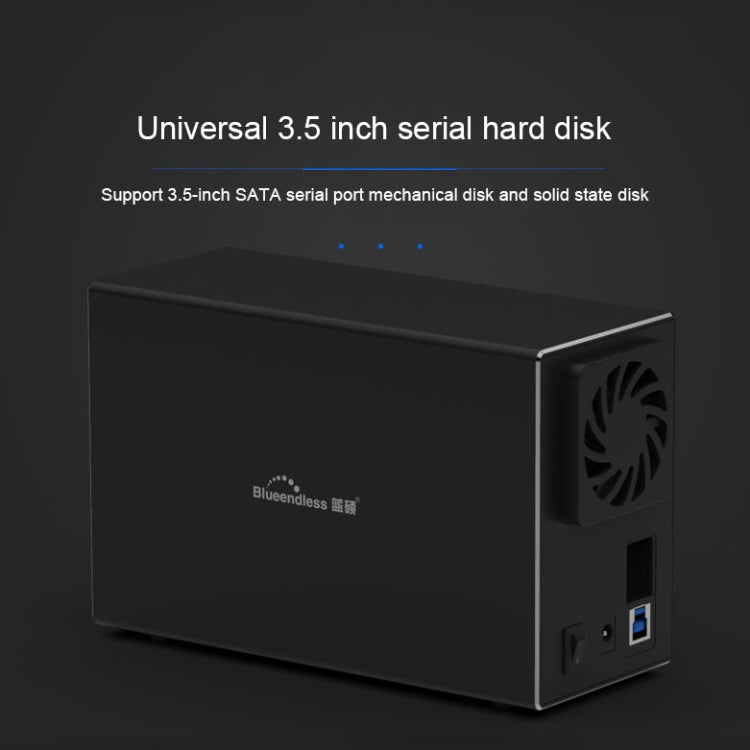 Blueendless Type-C / USB-C Interface 3.5 inch 2 Bay RAID Combination Array HDD External Enclosure, Type-C – Wear-resistant, Aluminum Alloy