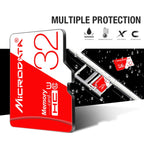 MICRODATA 16GB High Speed U1 Red and White TF(Micro SD) Memory Card, 16GB – Waterproof, Magnetic