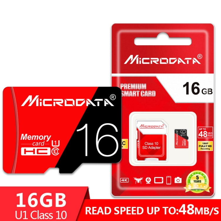 MICRODATA 16GB High Speed U1 Red and Black TF(Micro SD) Memory Card, 16GB – Waterproof, Magnetic